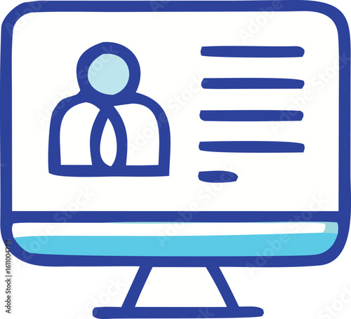 Digital representation of a user profile displayed on a computer screen with textual information and an avatar icon