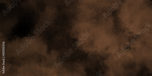 brown Black empty space dust cloud explosion. red smoke or fog color isolated on transparent dark cloudscape atmosphere background. Black and brown watercolor grunge texture.	