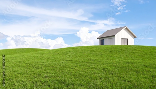 Wallpaper Mural Modern farmhouse on meadow hill for real estate concept, 3d rendering Torontodigital.ca