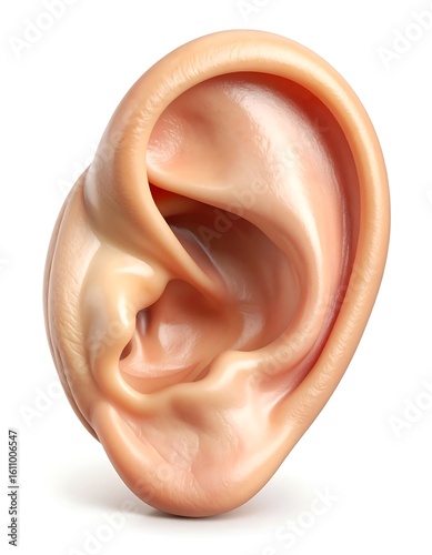 Detailed human ear illustration