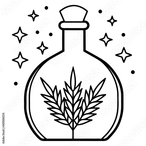 White Bottle with Dried Flowers and Wheat Decor