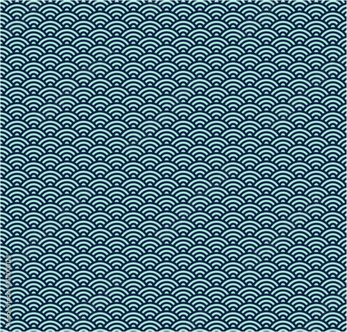 青海波文様 シームレス（紺色）※1つ1つの柄が大きいタイプです(Each pattern is large in size.)	