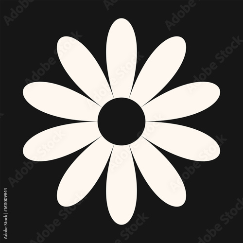Minimalistic floral icon with stylized petals and an elegant bloom. The smooth design merges simplicity with modern artistic expression.