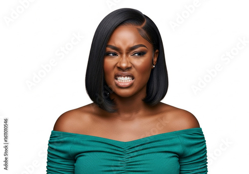 African American Woman Disgusted - Grumpy Expression