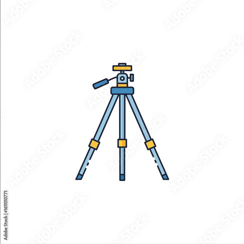 Photography Tripod Vector Icon for Camera Stability and Support