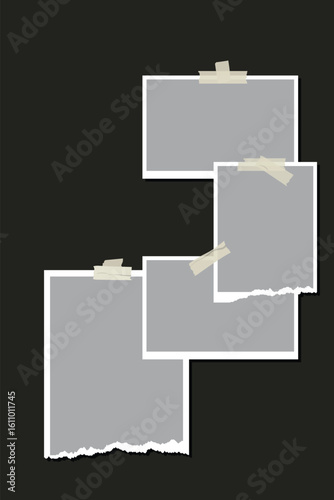 Pictures or photos frame collage abstract photo frames and digital photo template, Collage eighteen frames, photos, parts or pictures