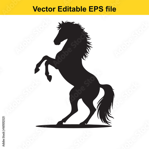 Silhouette of a horse rearing up