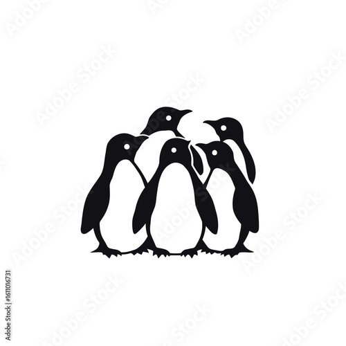 Playful cartoon penguin in a winter wonderland, a vector illustration of a funny arctic bird on ice and snow