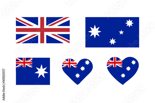 Australian flags in various shapes and sizes