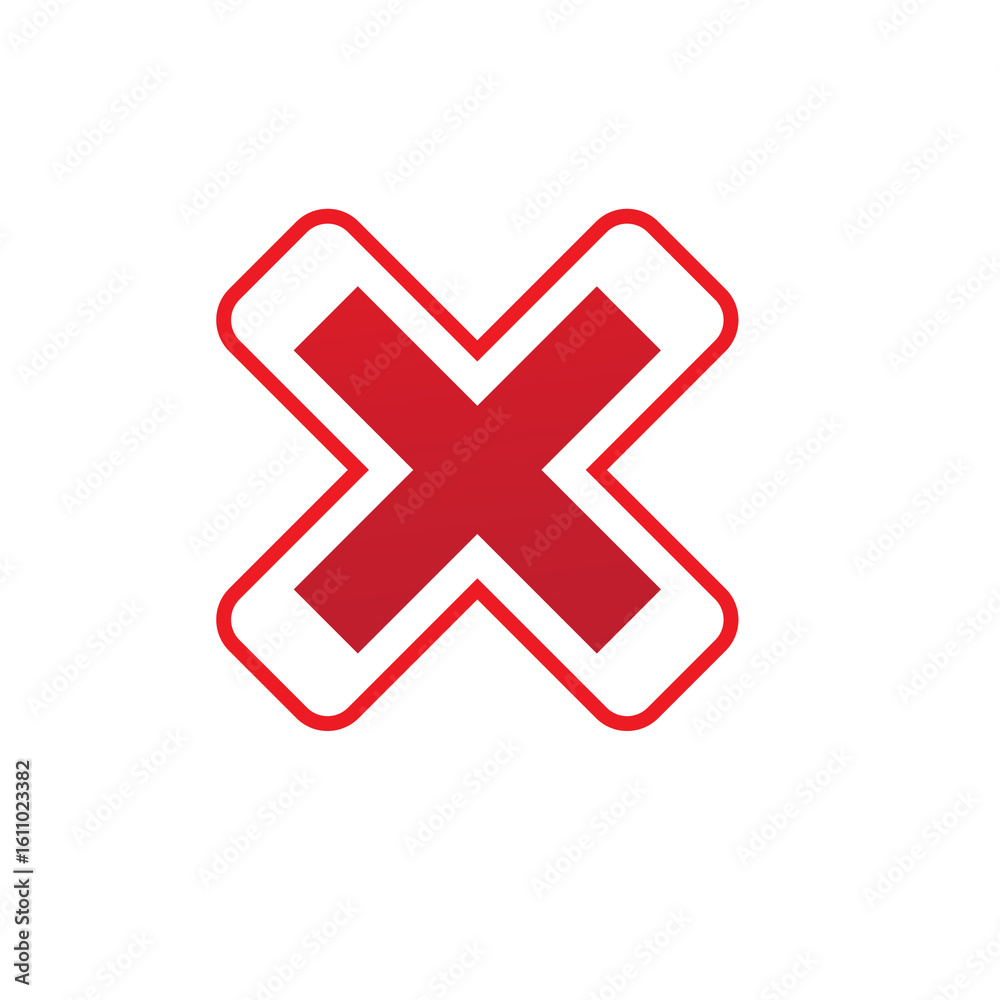 Fototapeta premium red cross mark in white background symbol