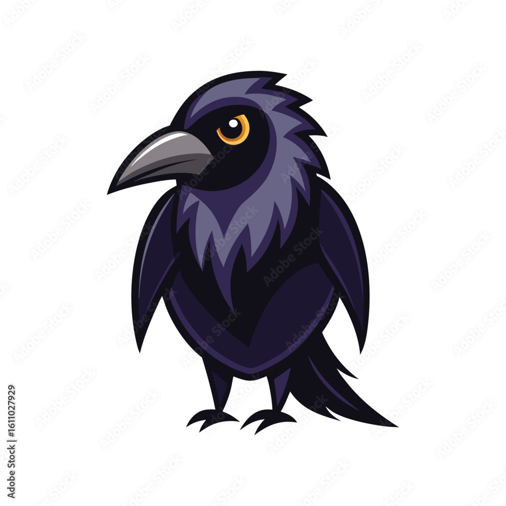 Obraz premium Minimal Raven icon vector illustration