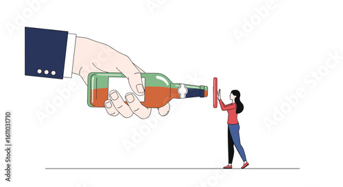Capturing moments with a handheld camera and a curious observer illustration