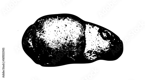 Vector Abstract stone shape with speckled texture.