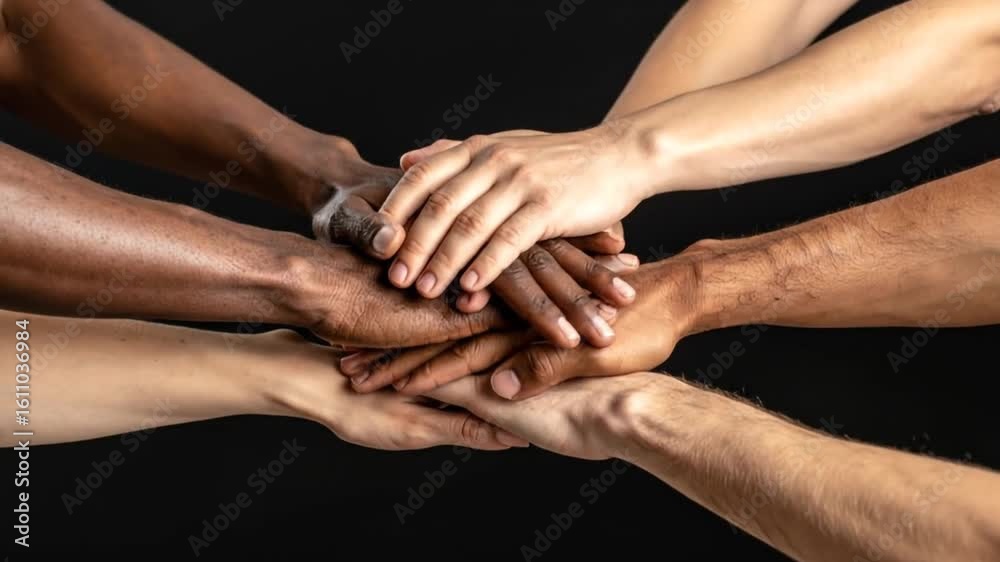 Diverse Hands United: A Symbol of Teamwork, Collaboration, and Unity Diverse Hands United: A Symbol of Teamwork, Collaboration, and Unity
