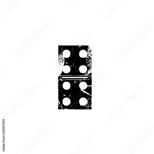 Vector Black Tile with Six Dots