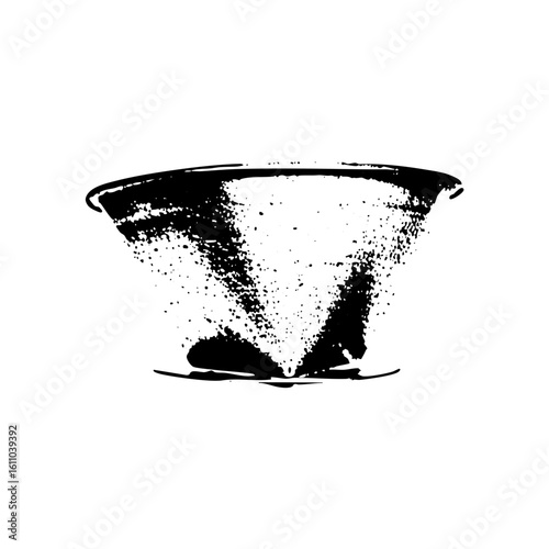 Vector Abstract conical vessel with textured fill.
