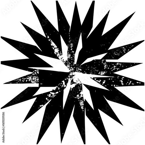 Vector Dynamic starburst explosion with distressed texture.