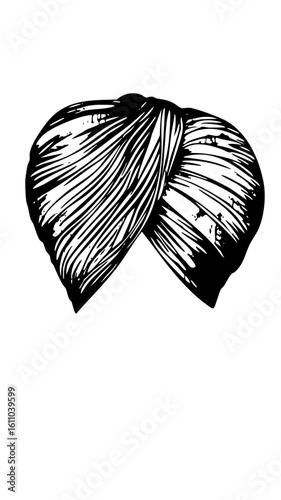 Vector Detailed of a twisted turban headwear.