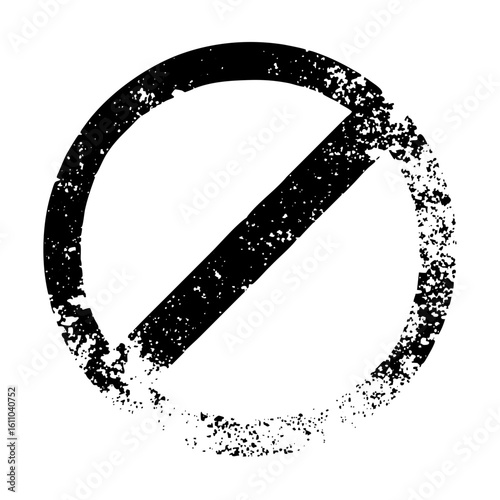 Vector Black prohibition symbol with a diagonal .