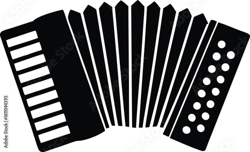 accordion musical silhouette vector