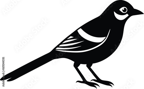 blue jay bird silhouette vector.