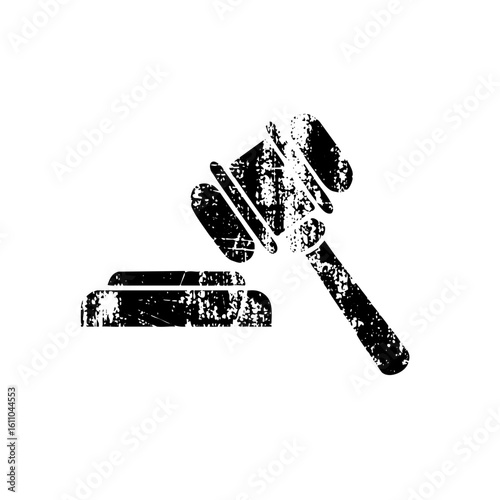 Vector Justice gavel rests upon law books symbolizing legal authority.