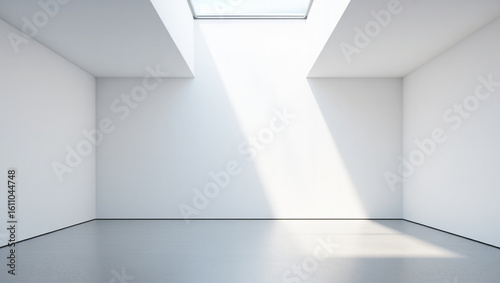 Wallpaper Mural Modern minimalist empty room with skylight, bright sunlight. Torontodigital.ca
