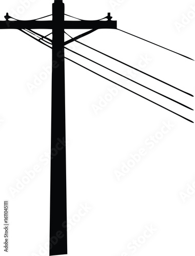 minimalist black telephone pole vector