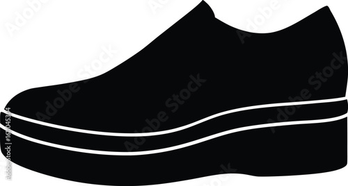 platform shoe silhouette vector illustration