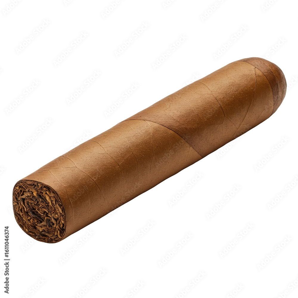 Thick brown cigar rolled from tobacco leaf a luxury product for smoking and relaxation classic Thick brown cigar rolled from tobacco leaf a luxury product for smoking and relaxation classic