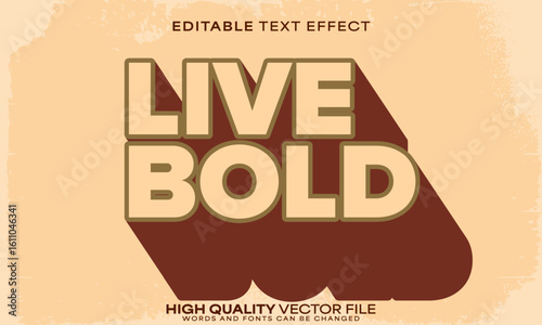Retro classic text effect, editable text effect and vintage 3d font style bold shadow oldschool poster design