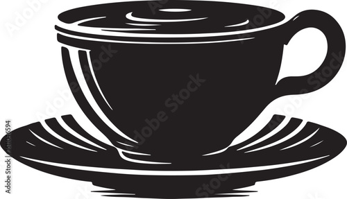 a silhouette teacup