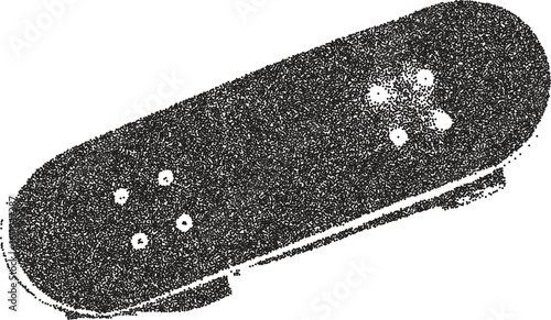 Skateboard y2k retro stipple art skater brutalist halftone vector png transparent, deck 2000s photocopy effect tattoo aesthetic