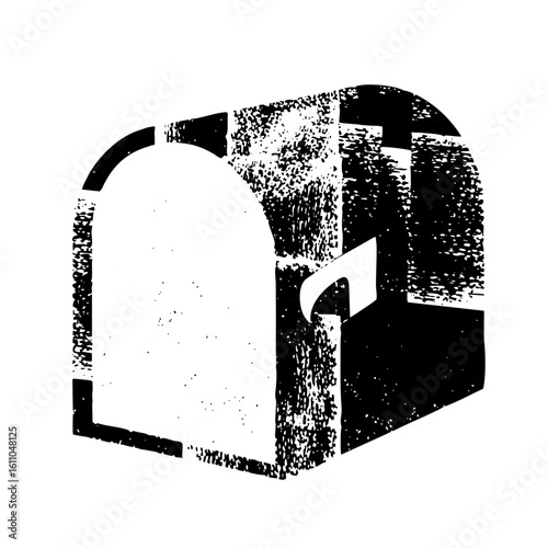 Vector Abstract geometric cube with a central opening.