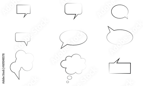 Empty Speech Bubble, Cartoon bubble, Comic bubble speech set 