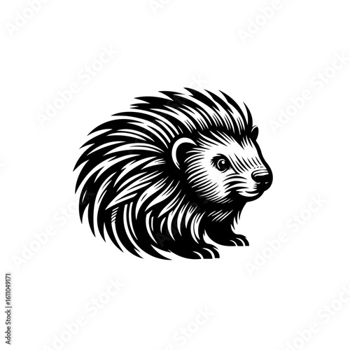 A cute hedgehog with sharp quills