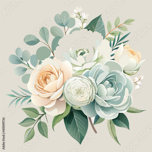 Seamless vintage pattern with pink rose floral bouquet decoration