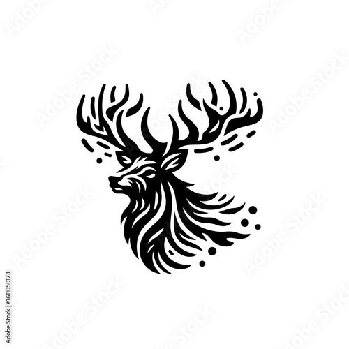 Majestic deer head with ornate antlers