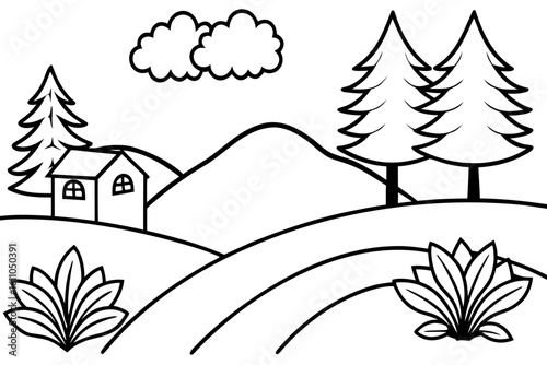  Building with Seating Area Coloring Page - Printable Public Structure