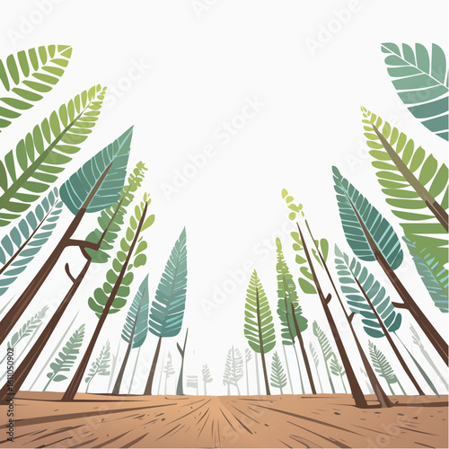 Worms eye view of Trees in forest and sky during the daytime
