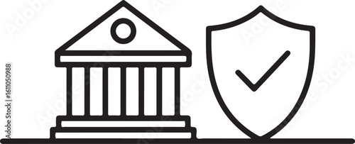 government building with a shield icon 