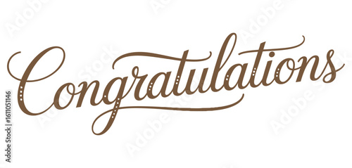 Brown cursive “Congratulations” text on minimalist light background — elegant and heartfelt design for celebrating achievements and milestones