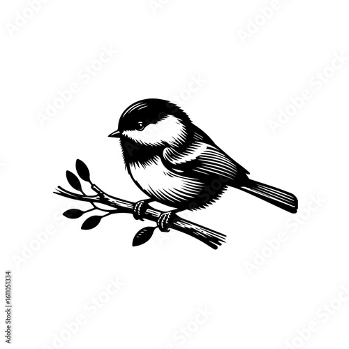 A chickadee bird perched on a branch