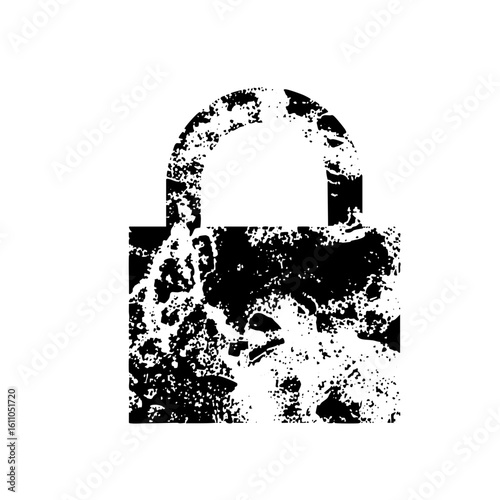 Vector Distressed padlock conveys security and protection.