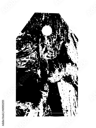 Vector Dramatic mountain silhouette with a circular sun .