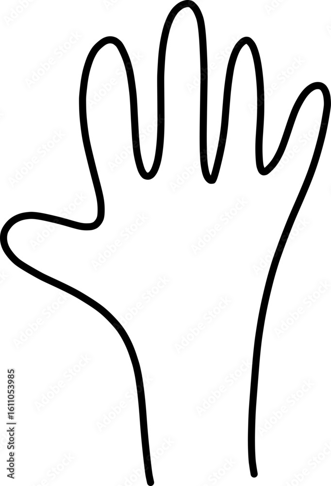 Obraz premium hand drawn hand vector silhouette