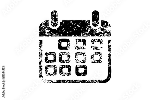 Vector Distressed keypad calendar with rounded squares.