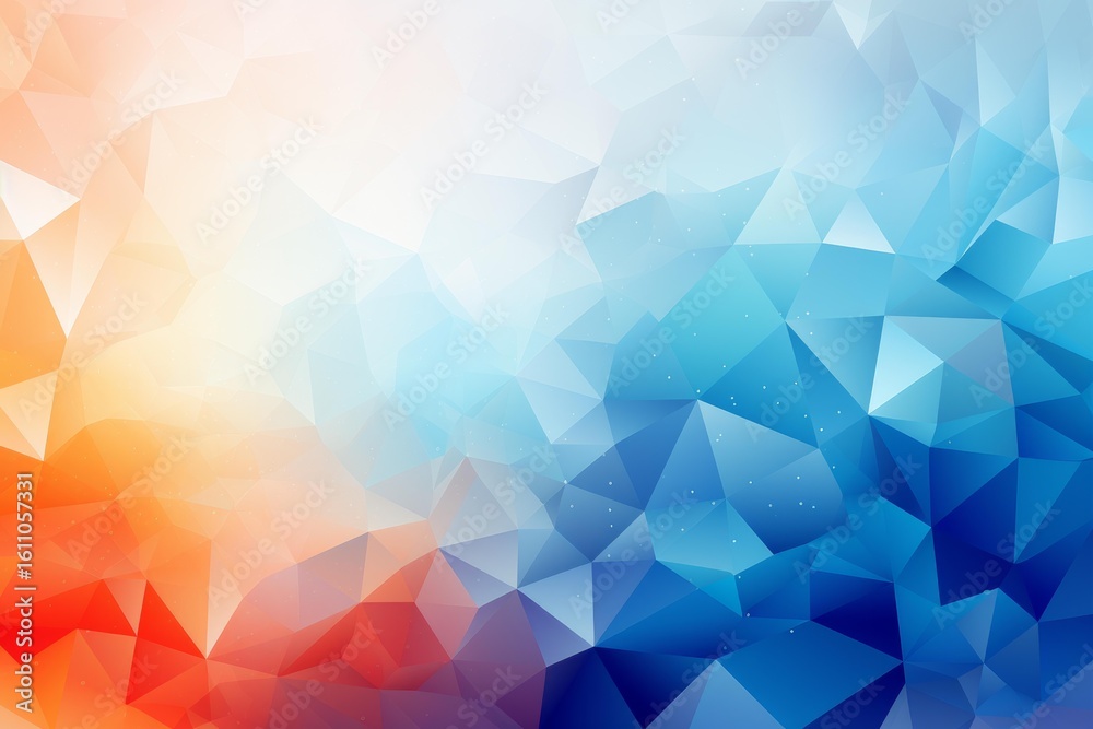 Obraz premium Geometric pattern forming an abstract background with a low poly design and gradient from warm to cold colors