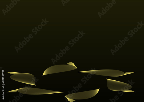 abstract golden leaves on black background