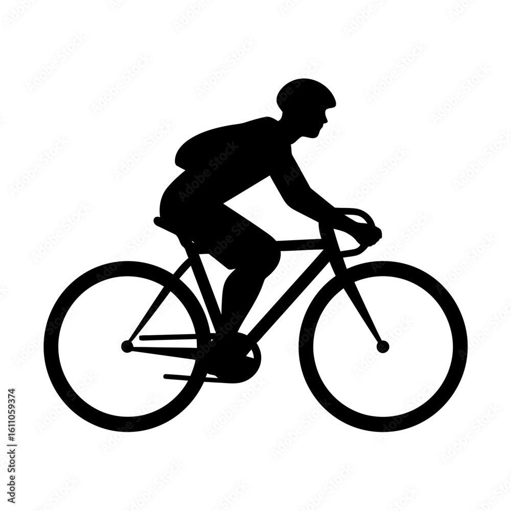 Obraz premium Black cyclist icon, sport